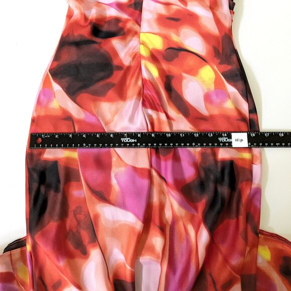 Fashion Nova Juniper Satin Maxi Dress Size S NWT Tropical Hawaiian Colorful - Picture 12 of 13